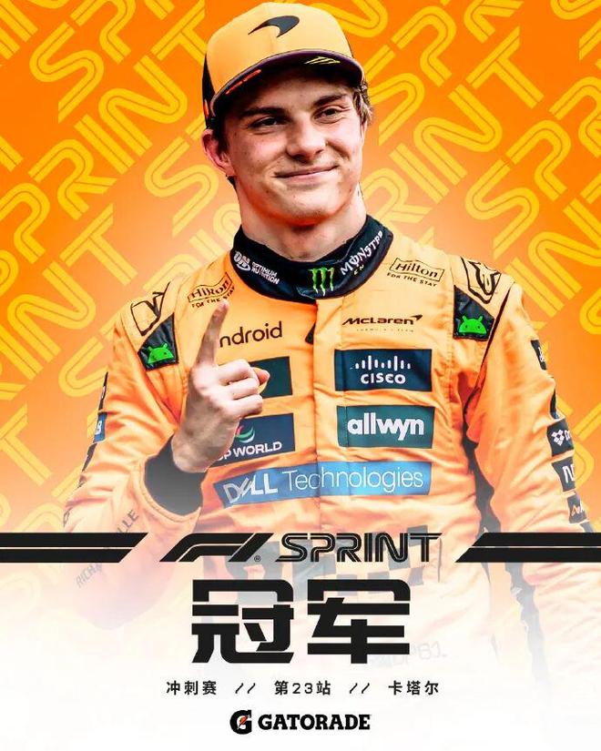 阿斯顿马丁险胜红牛二队，皮亚斯特里状态火热